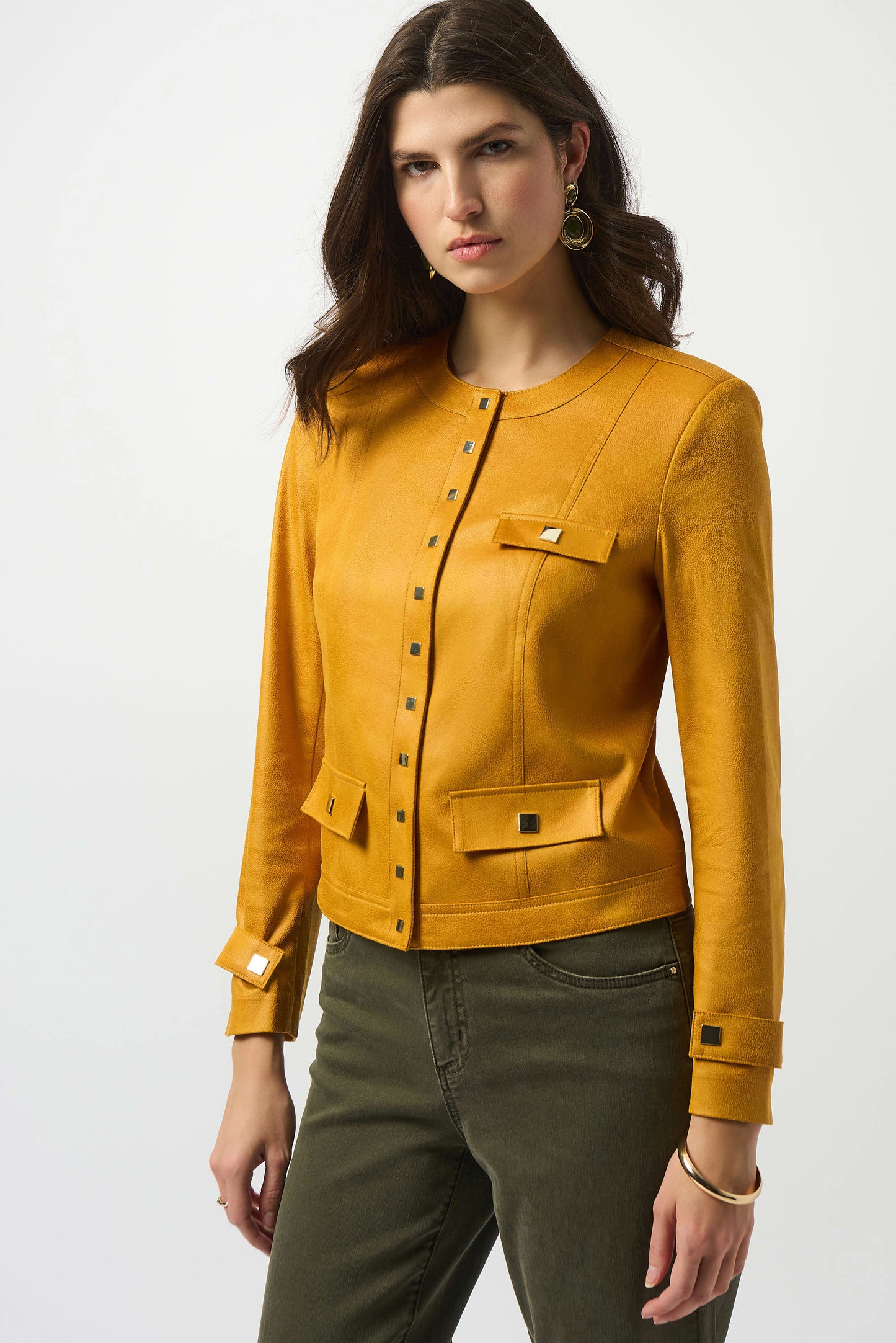 Foiled Faux Suede Fitted Jacket
253935