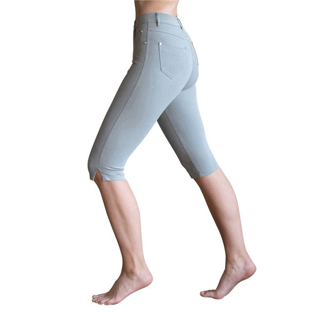 Marble khaki pedal pusher jean