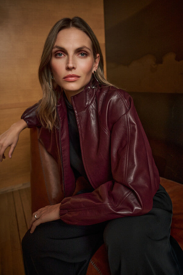 JOSEPH RIBKOFF Mock-neck Bomber Jacket Style 263971
