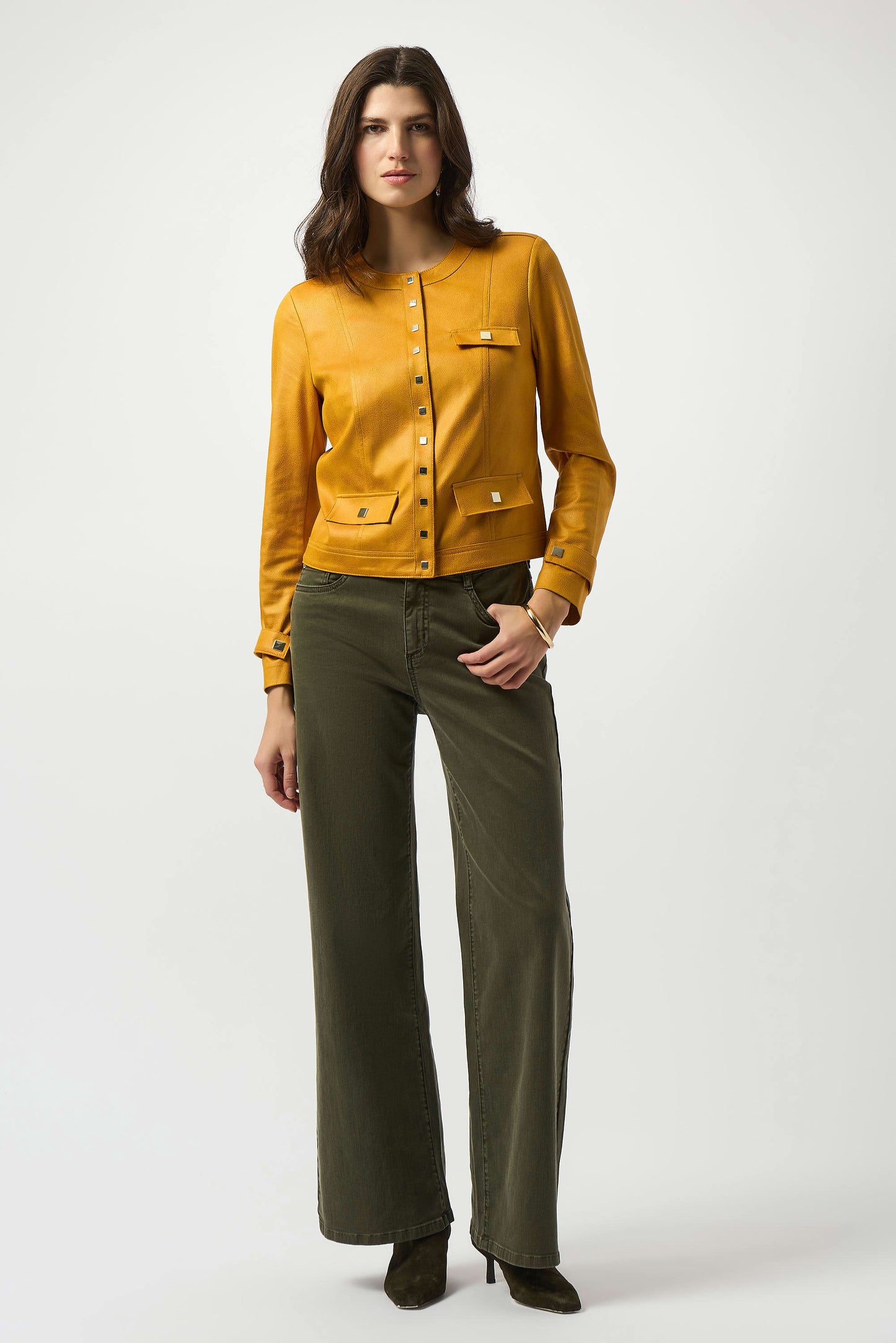 Foiled Faux Suede Fitted Jacket
253935