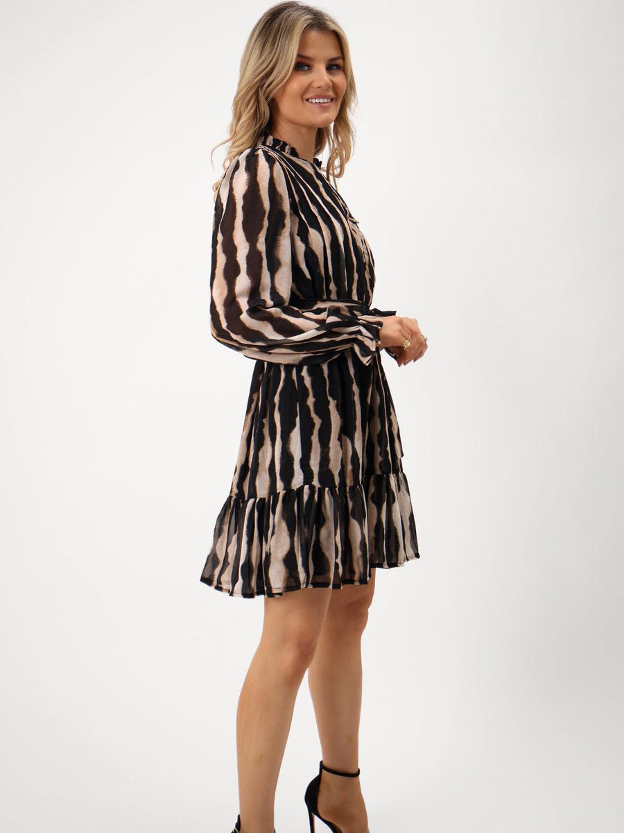 VENUS MINI DRESS IN BEIGE PRINT
