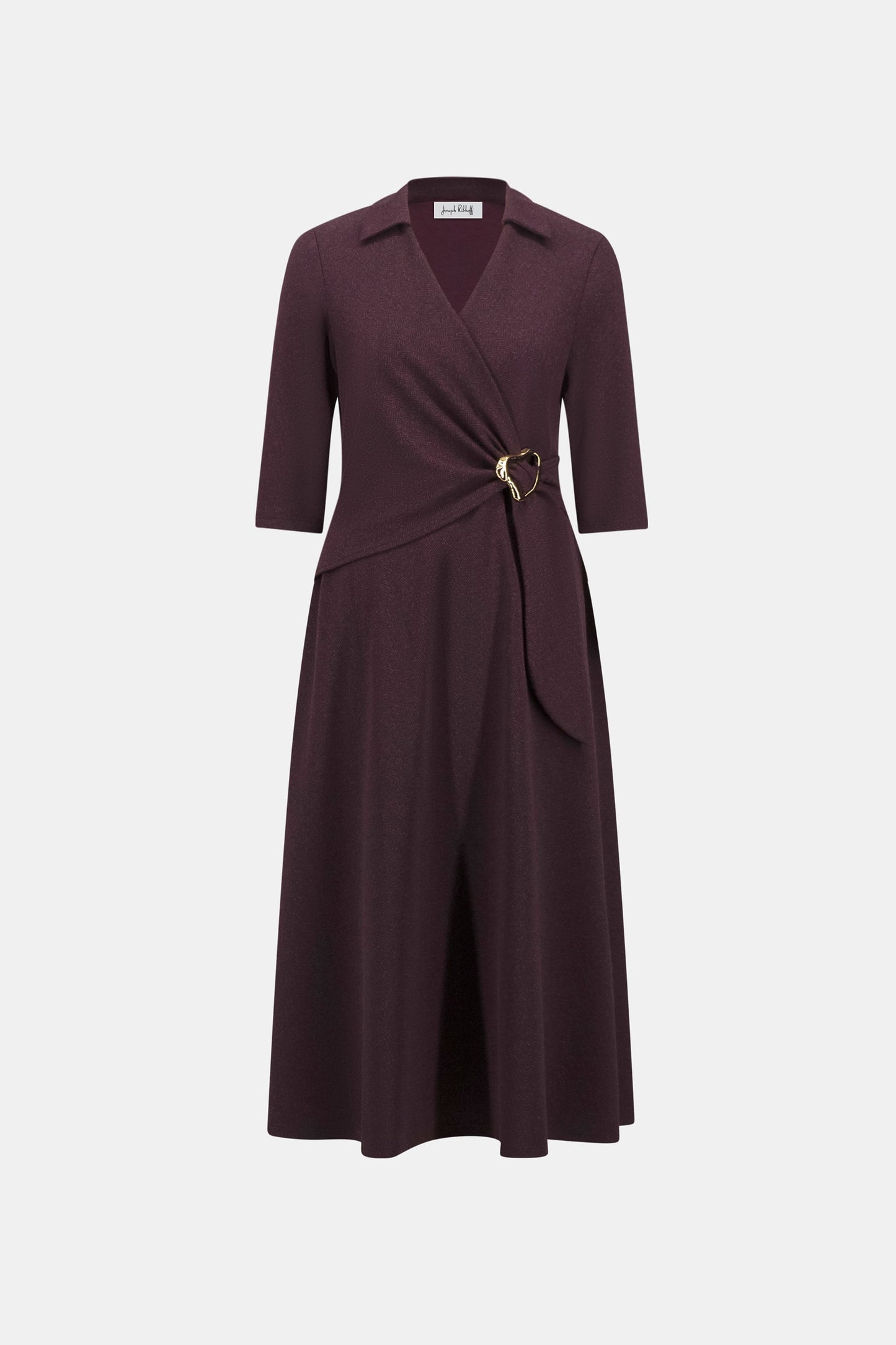 JOSEPH RIBKOFF Herringbone Fit And Flare Wrap Dress 263061