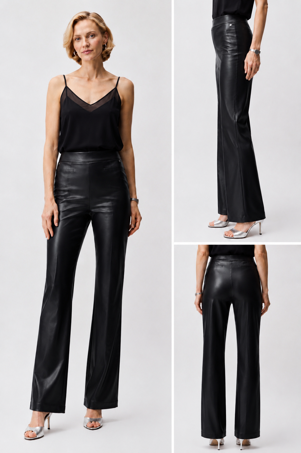 Robell Faux Leather Trousers – Black | Style 51592