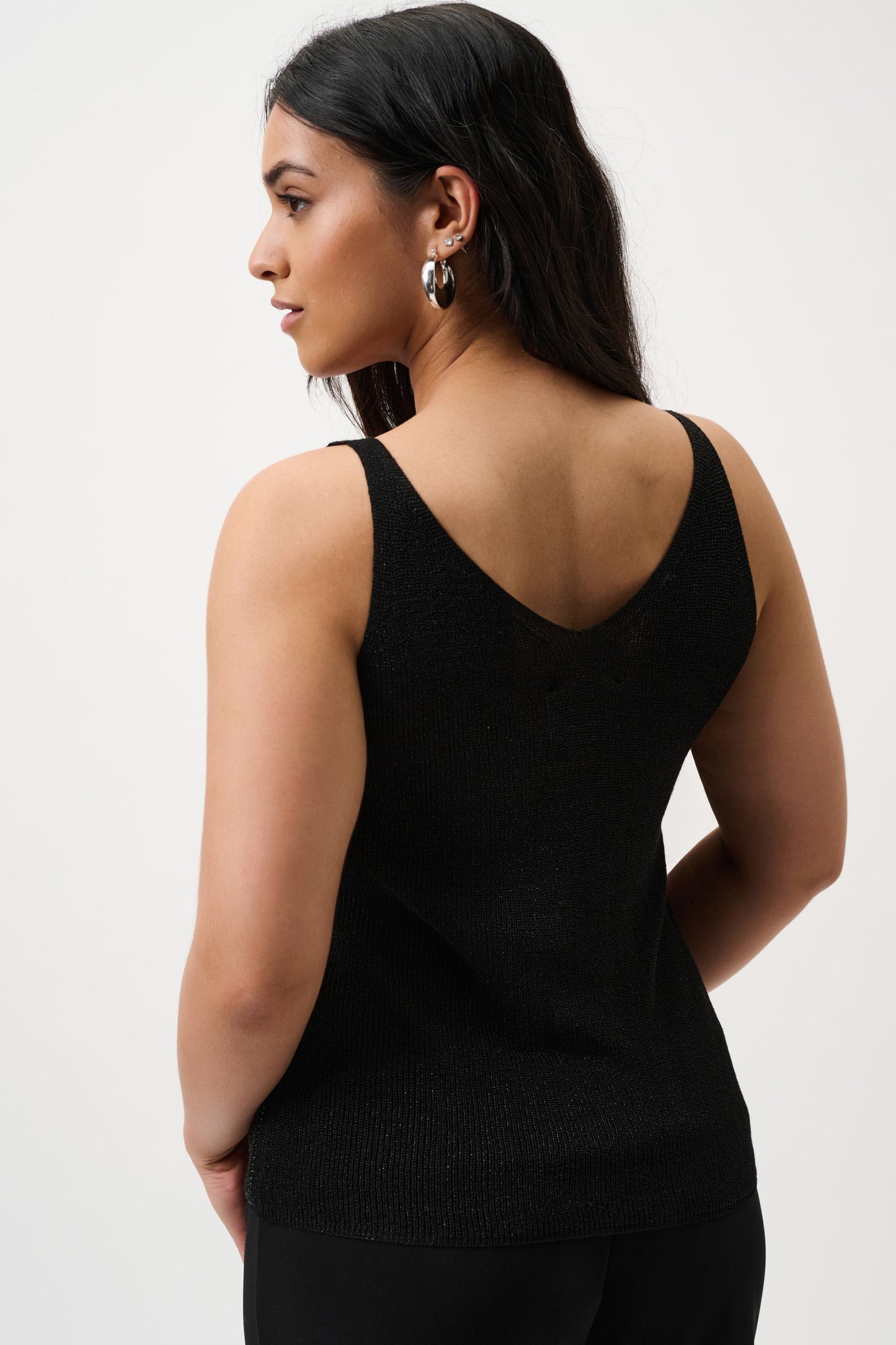 JOSEPH RIBKOFF 252915CO Metallic Knitted Camisole with Rhinestones
