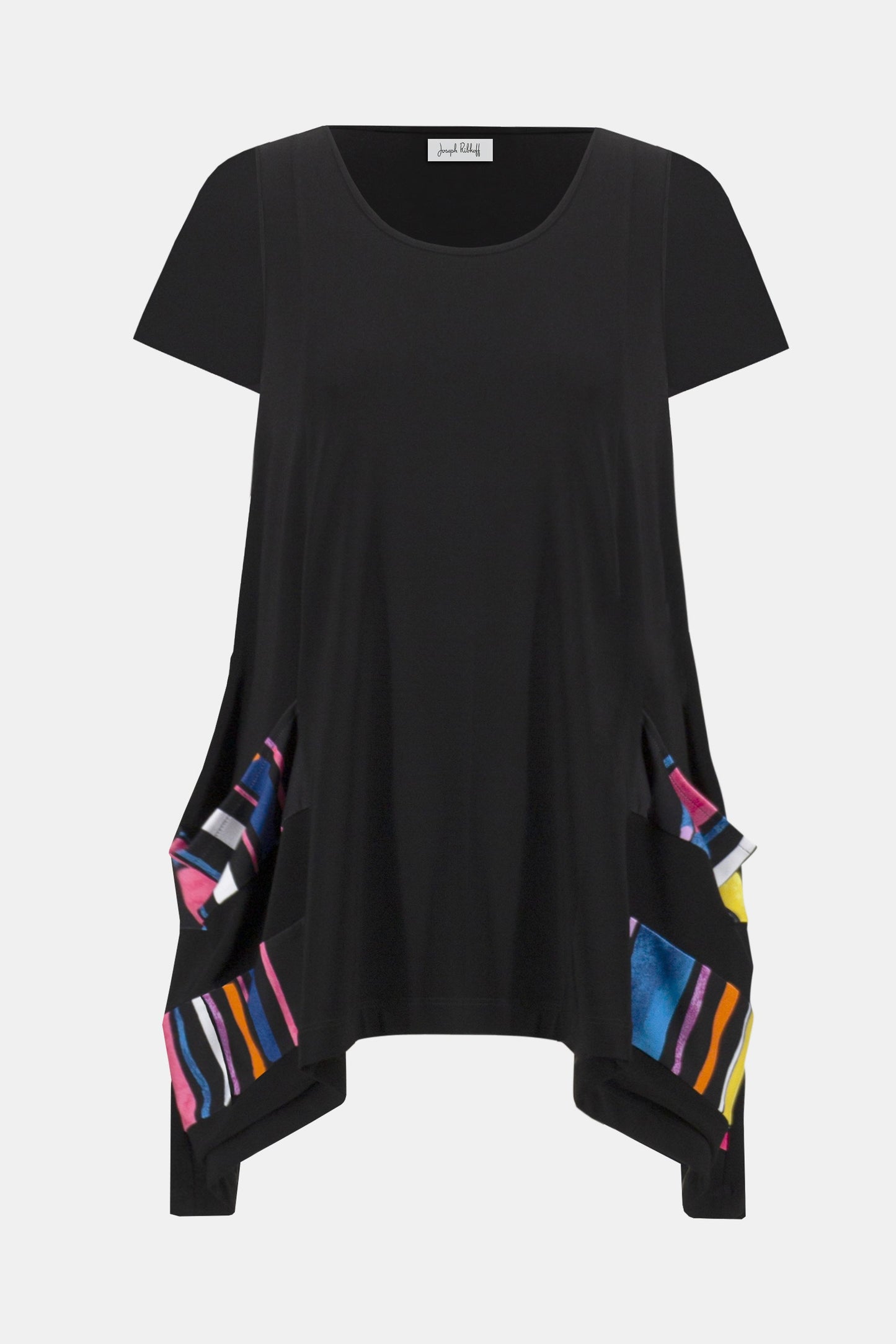 Silky Knit Stripe Print Handkerchief Tunic
252054