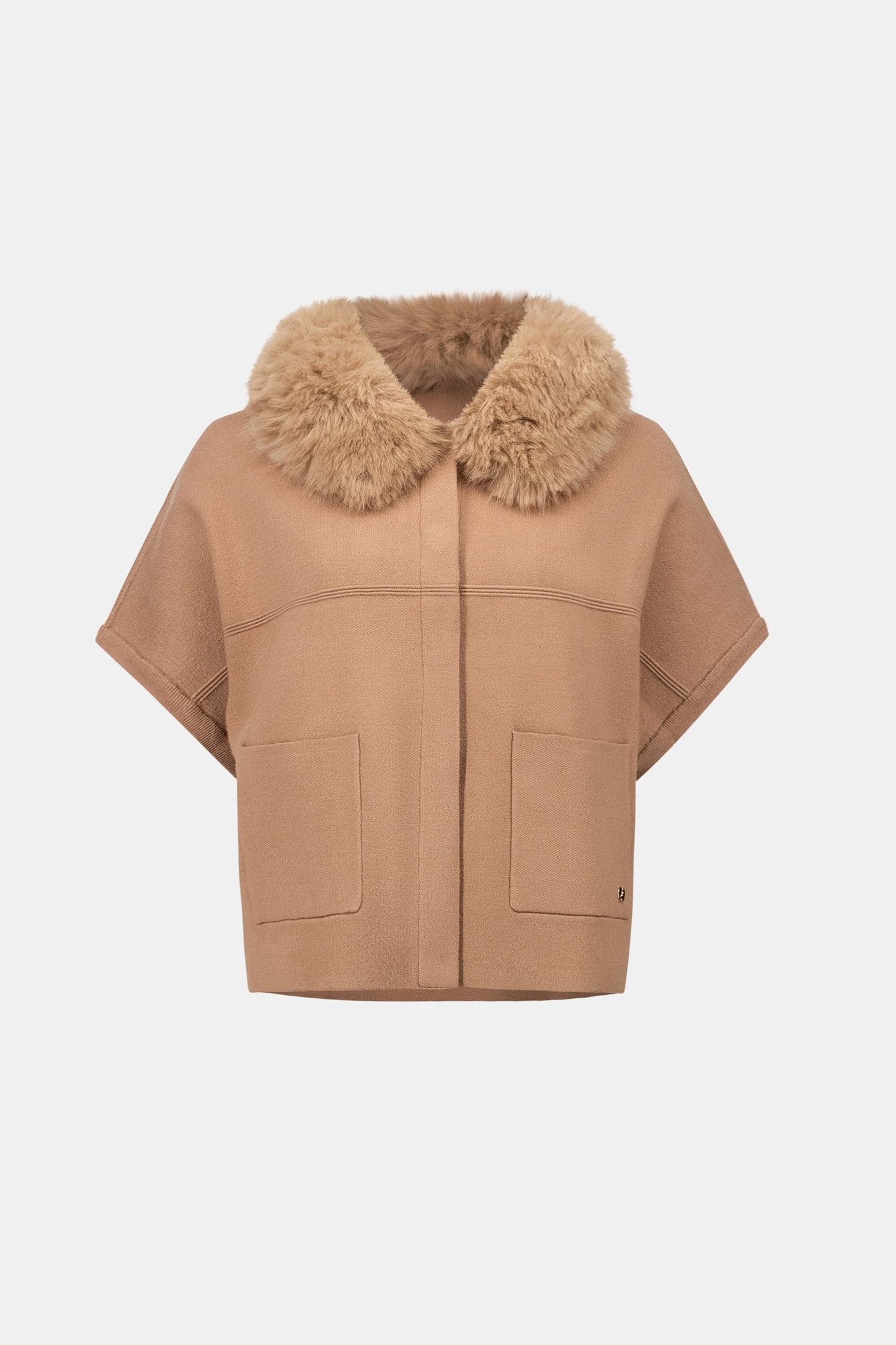 JOSEPH RIBKOFF 263949 Sweater Knit Jacket With Detachable Faux Fur Collar