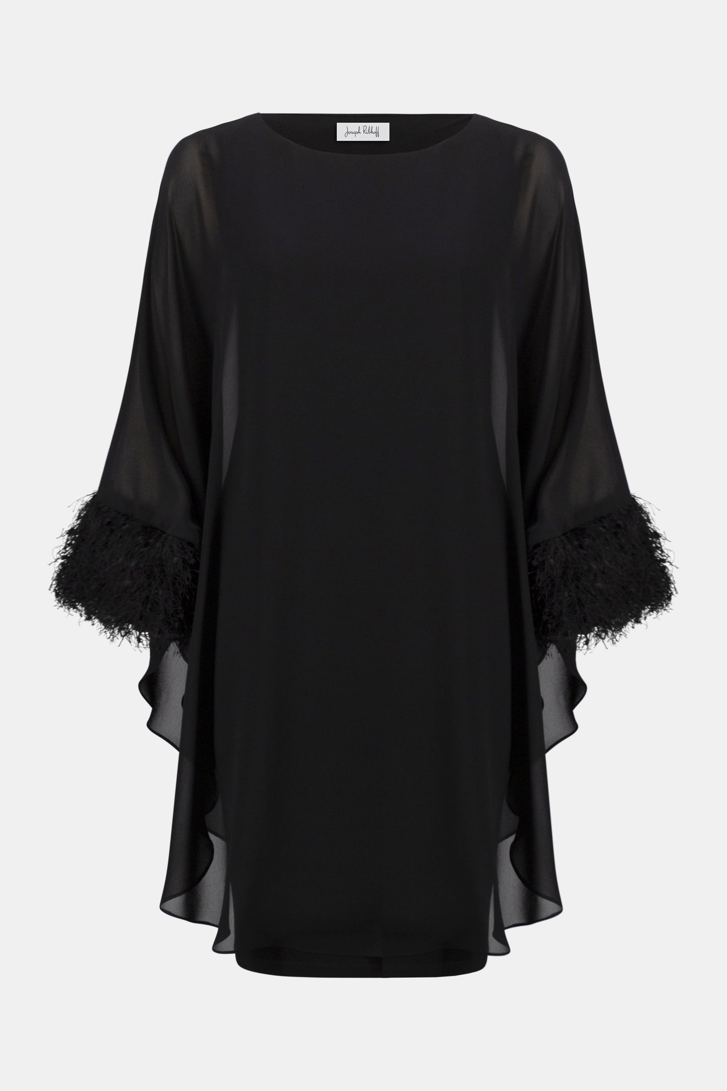 Silky Knit & Chiffon Layered Dress with Fringe Detail
254186