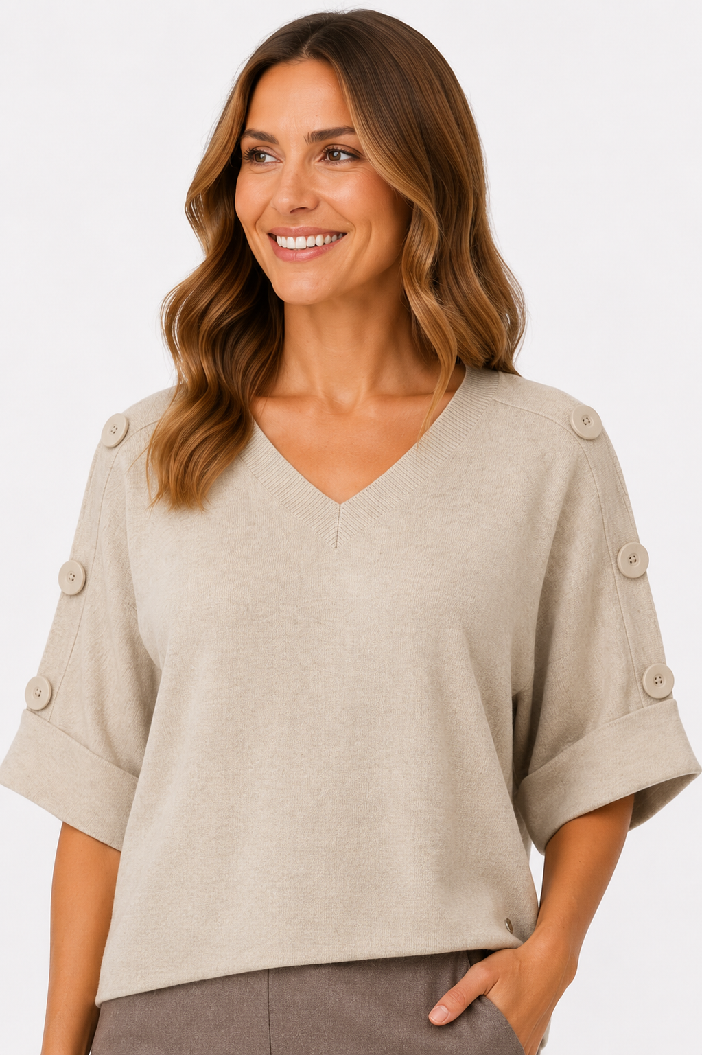 Oyster Button Detail Jumper