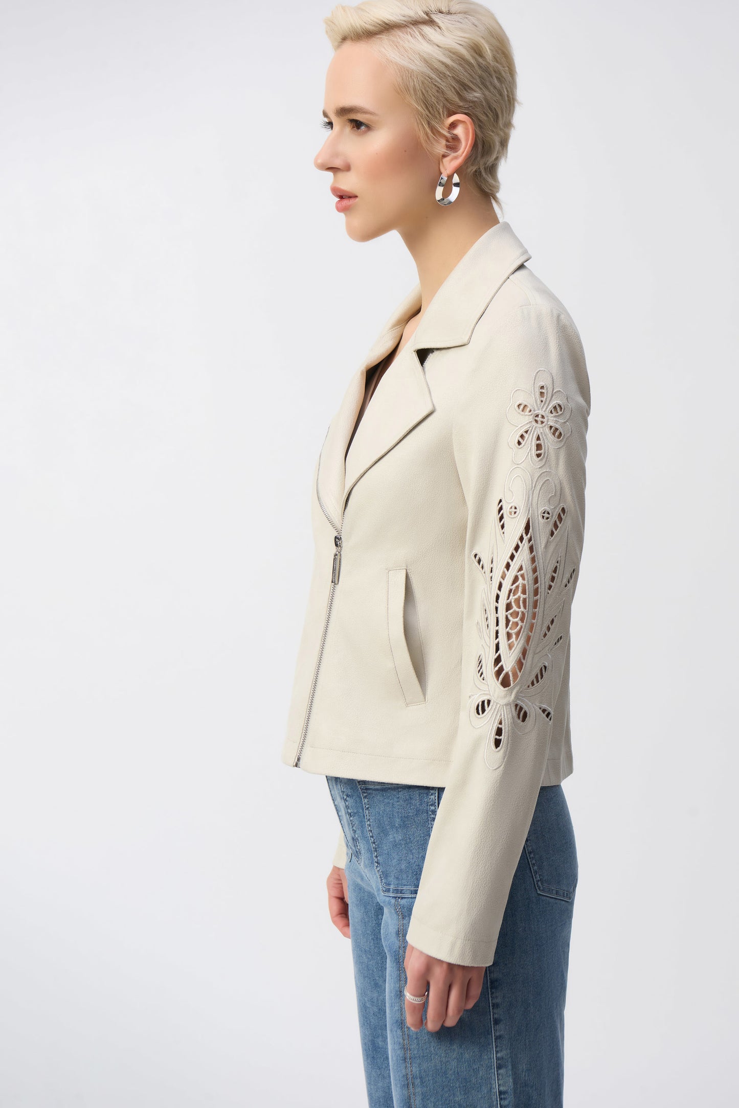 Foiled Faux-Suede Moto Jacket
251936