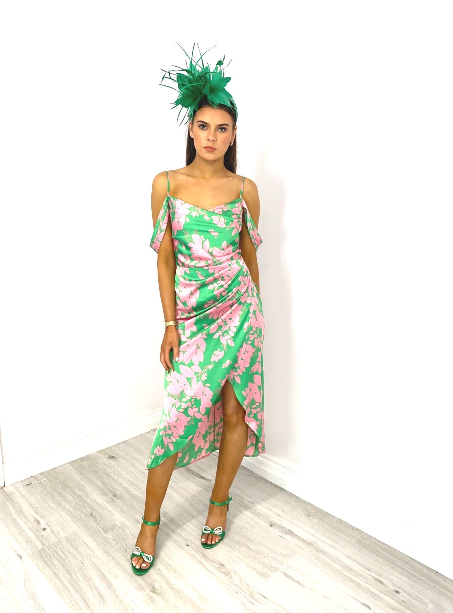 Rose satin dress