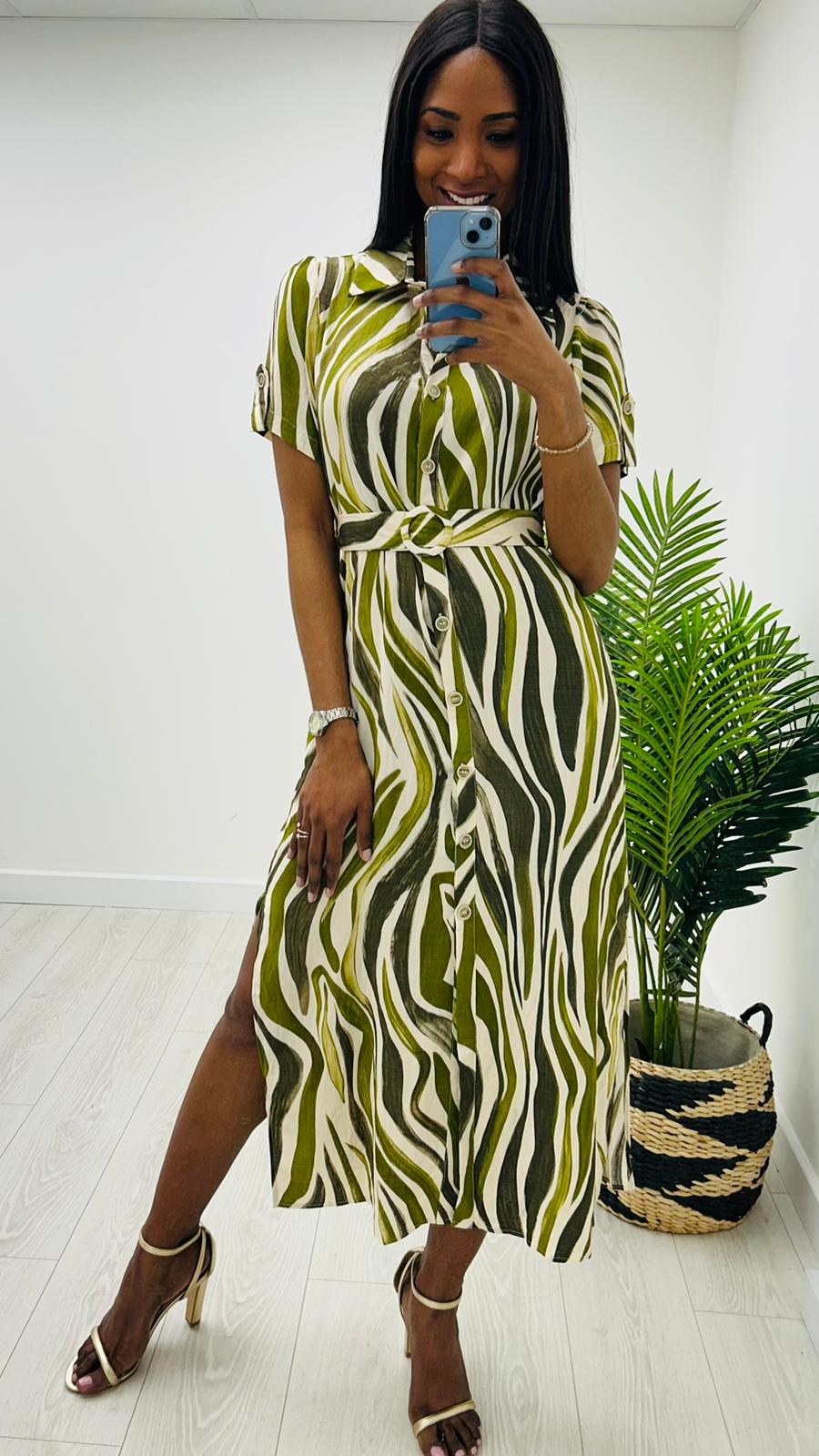 Khaki olive dress