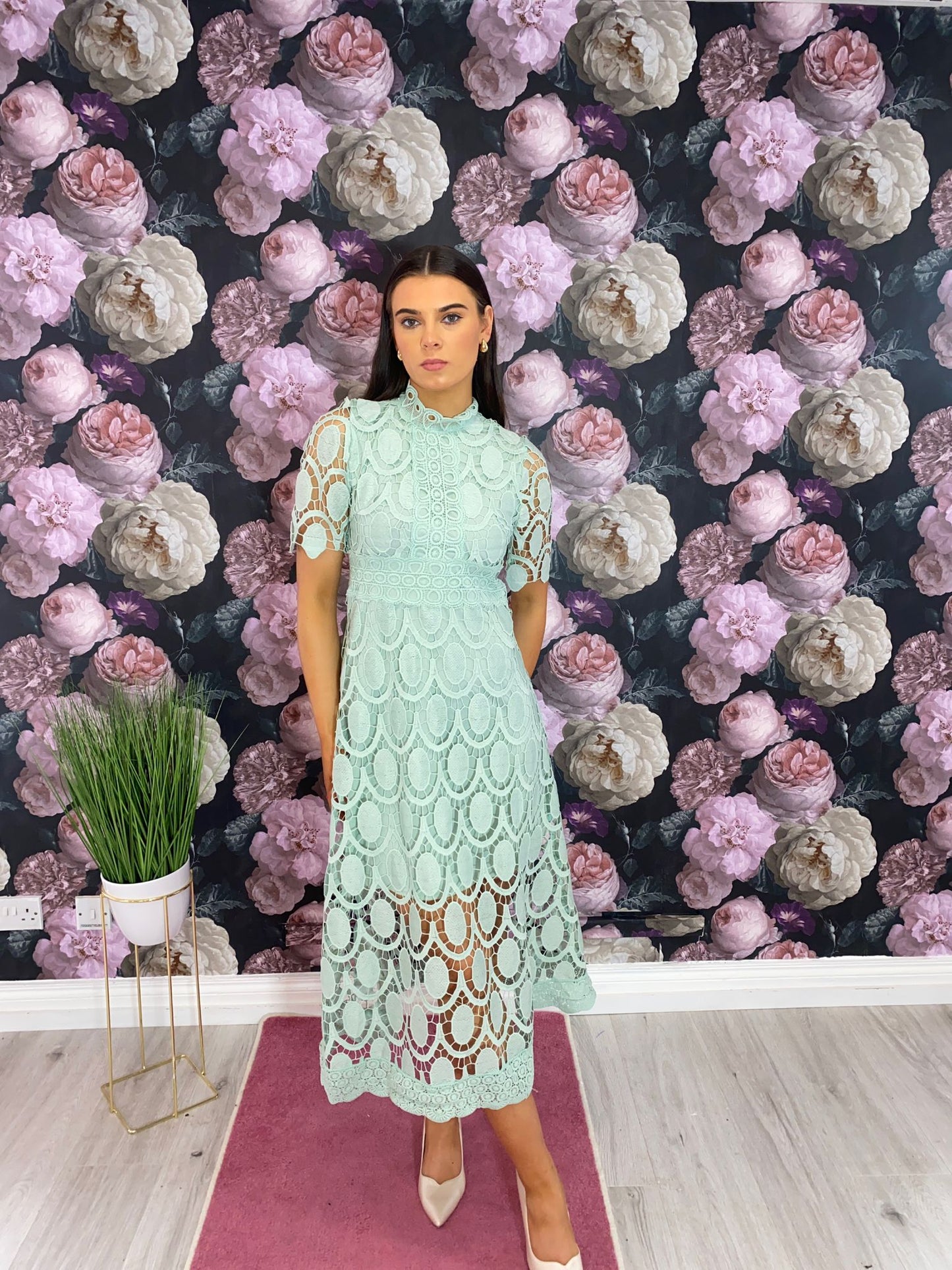 Lacey sage dress
