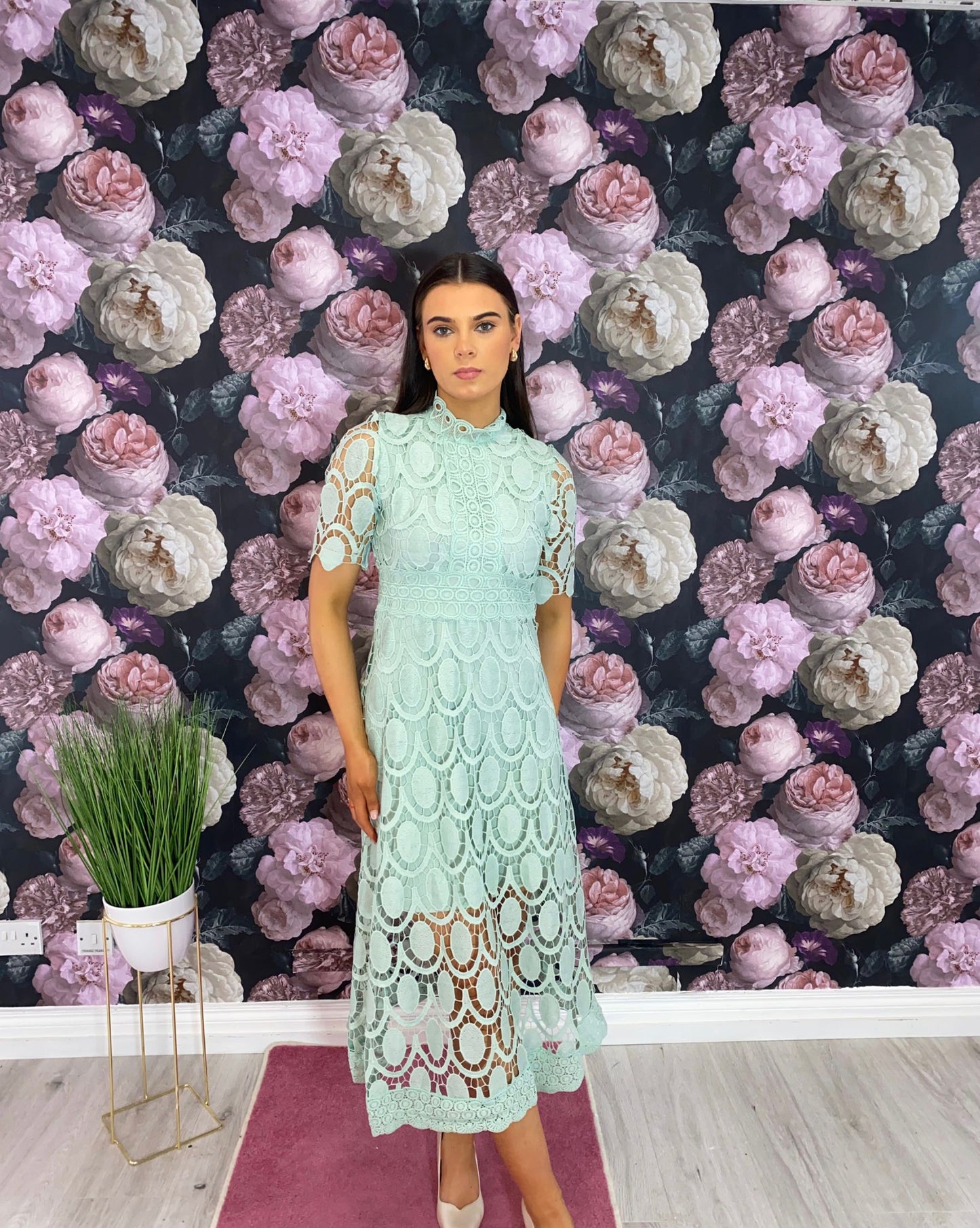 Lacey sage dress