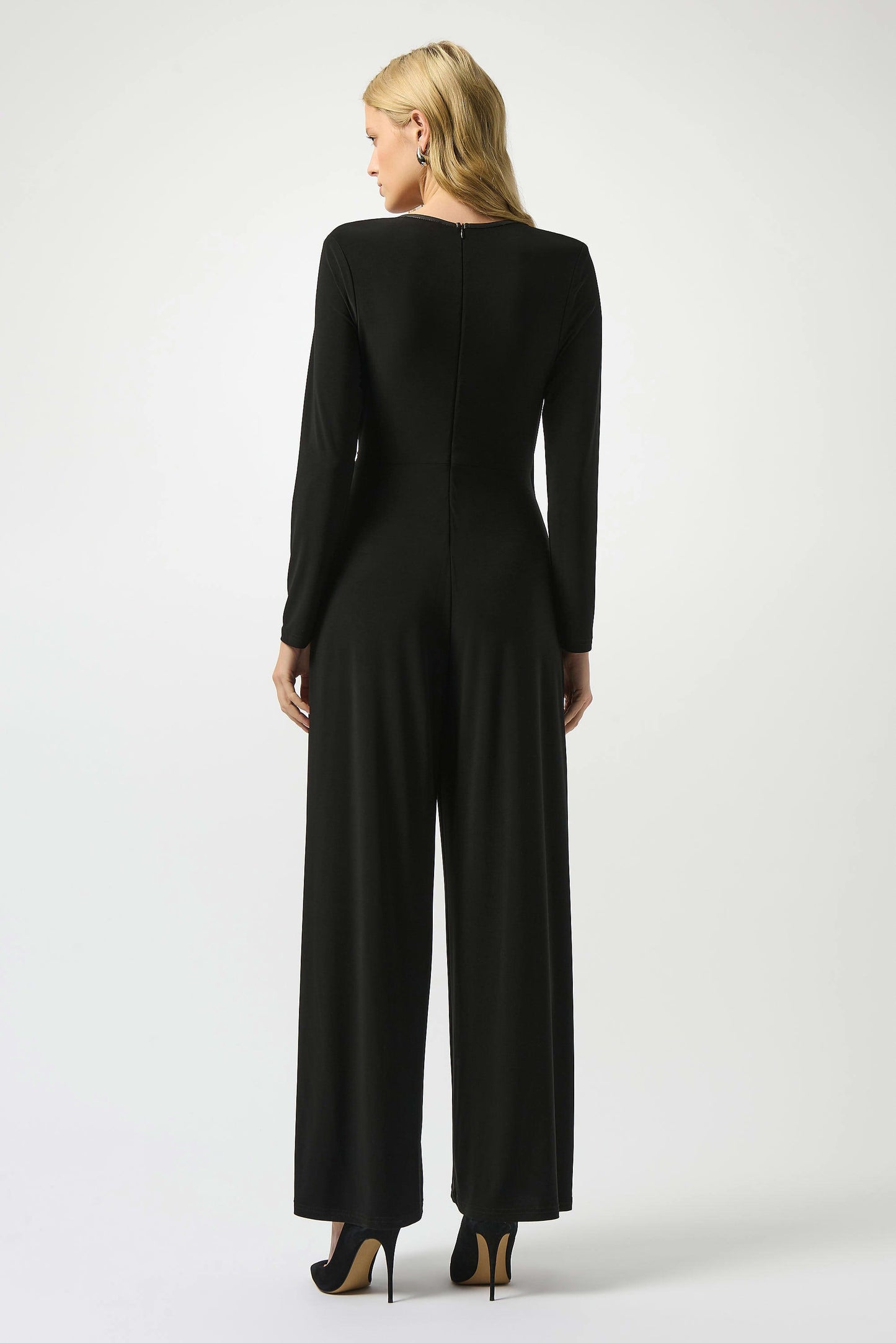 Silky Knit & Leatherette Wide-Leg Jumpsuit
253249
_