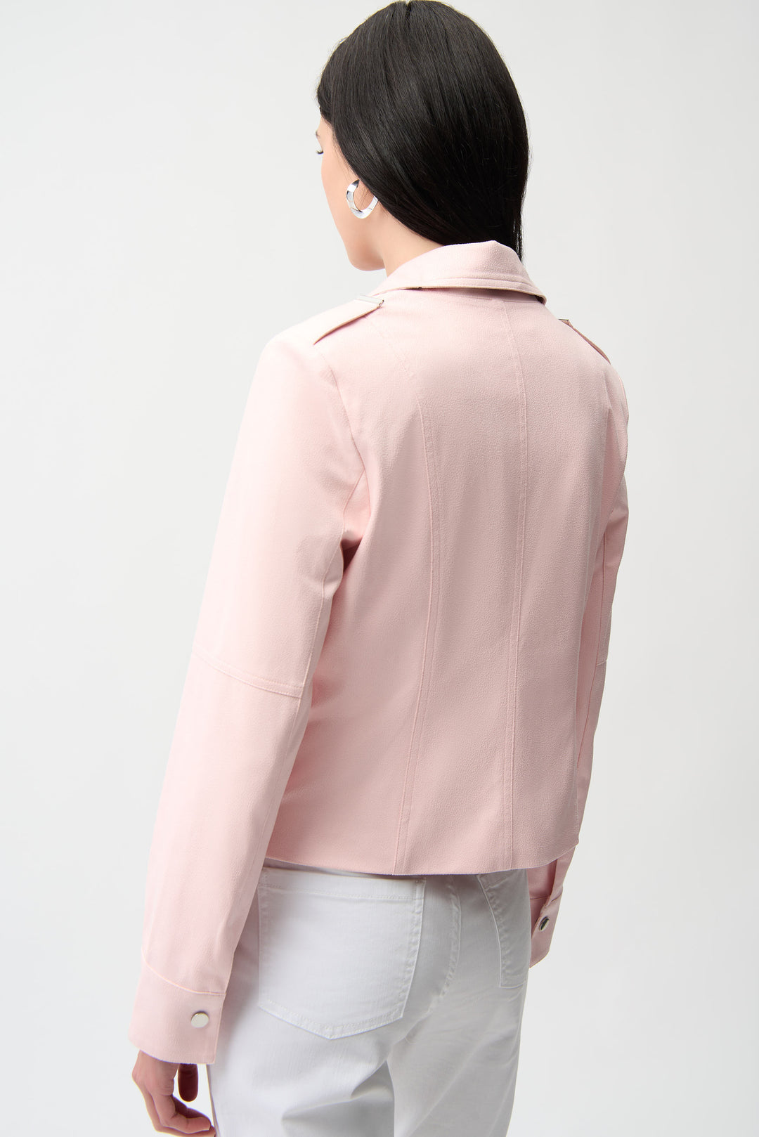 Joseph Ribkoff Pink Fitted Jacket with Decorative Buckles Style 261910