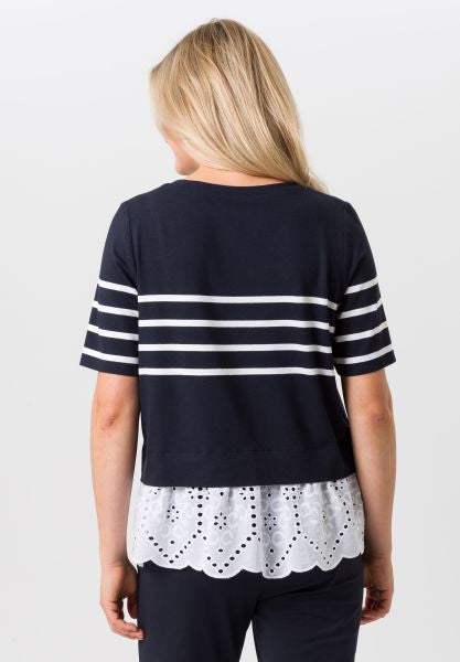 Tuzzi short sleeve stripe sweater