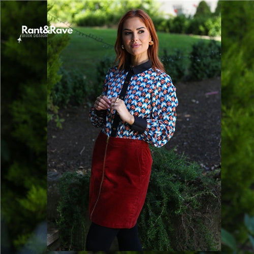 Kelila rust cord skirt