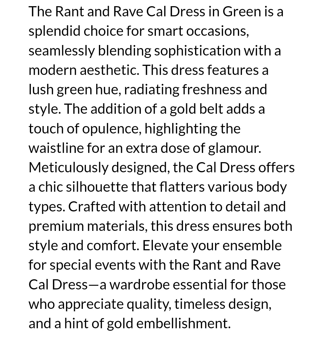 Cal green dress