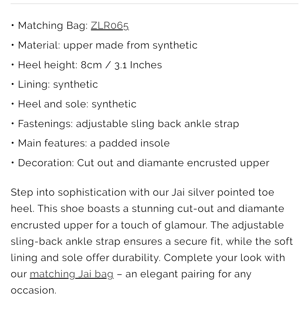 Jai silver shoe
