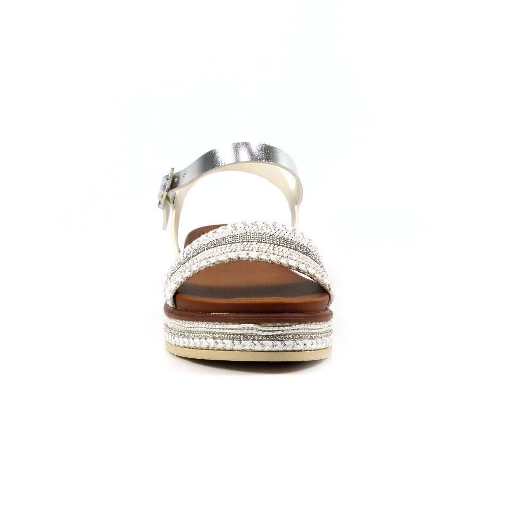 Frazer white/silver sandals