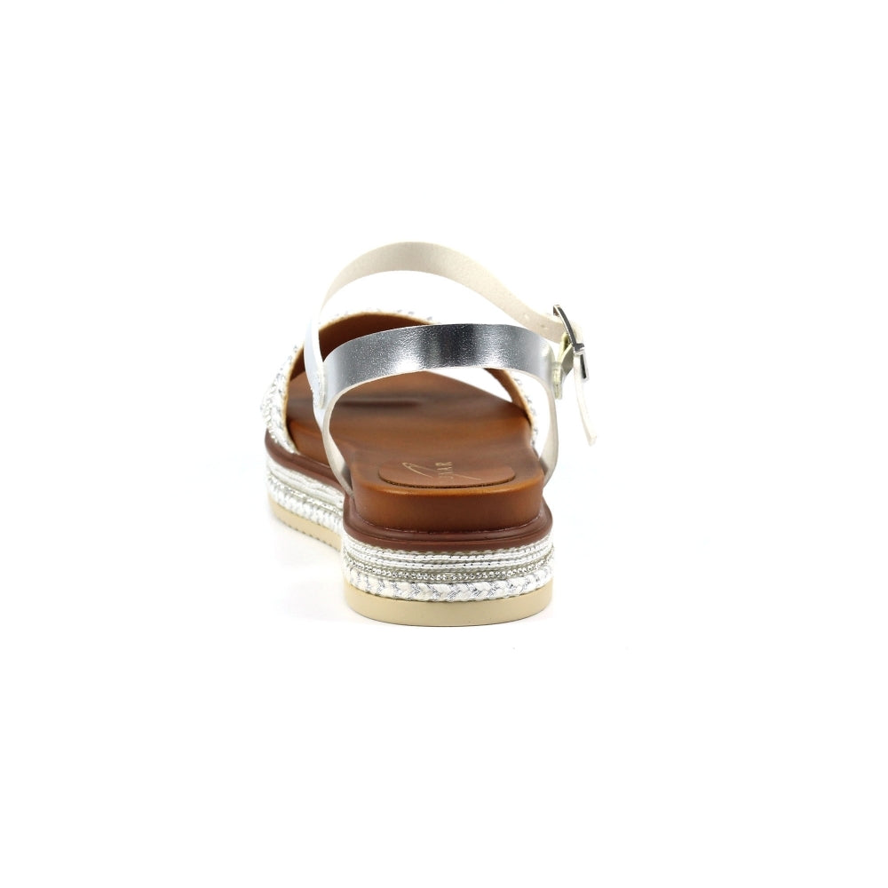 Frazer white/silver sandals