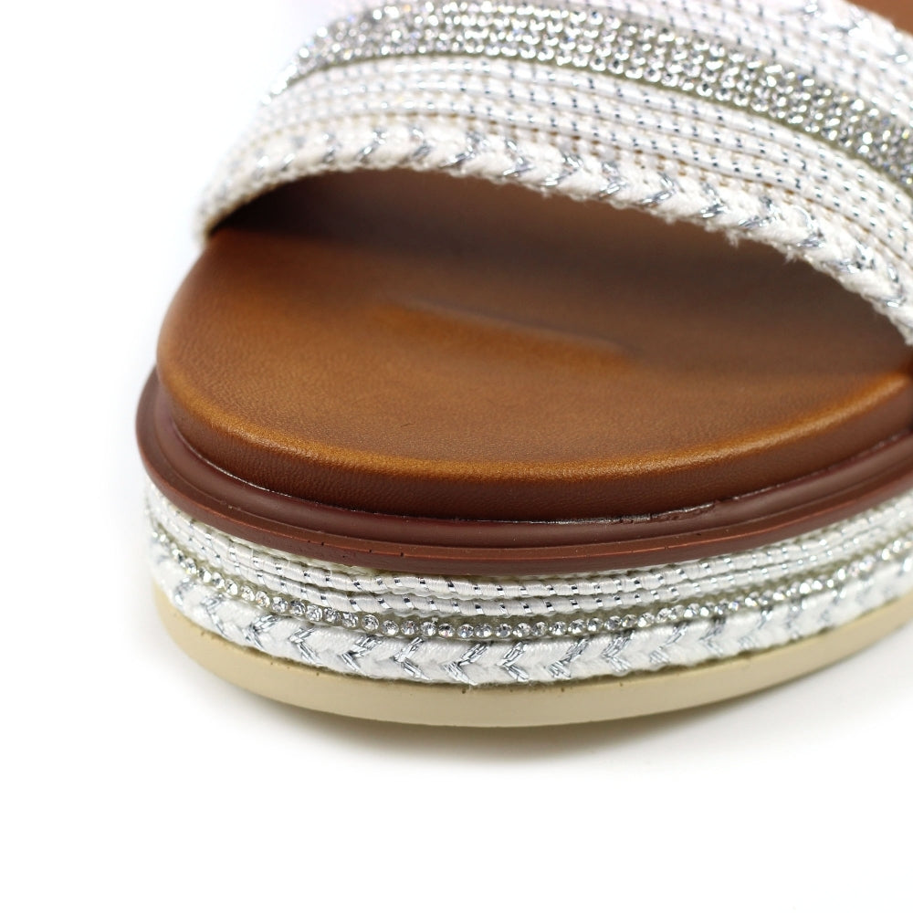 Frazer white/silver sandals