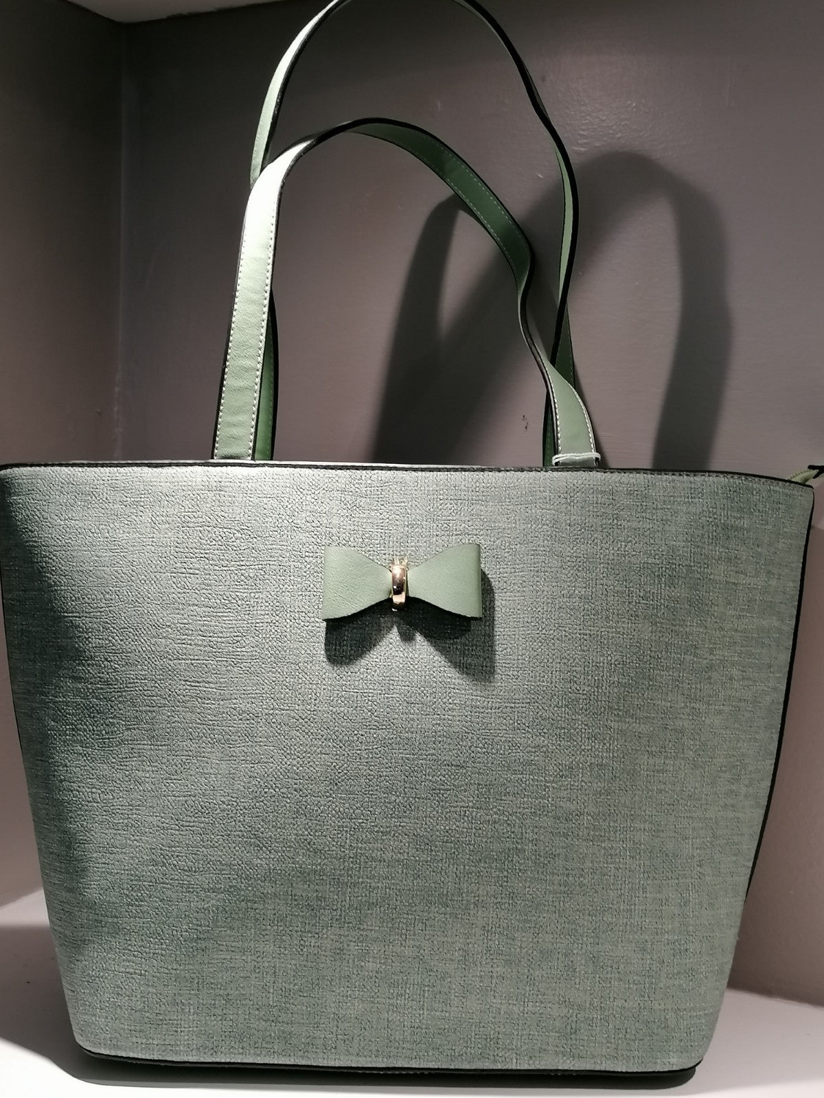 large sage green shoulder bag