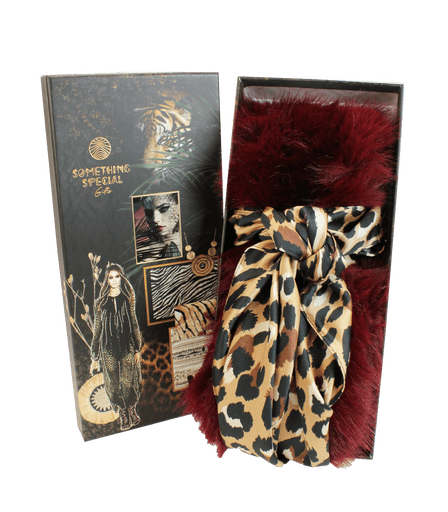 Fur collar and silk scarf