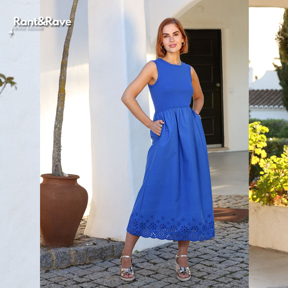 Rave Carmen Dress Cobalt Blue
