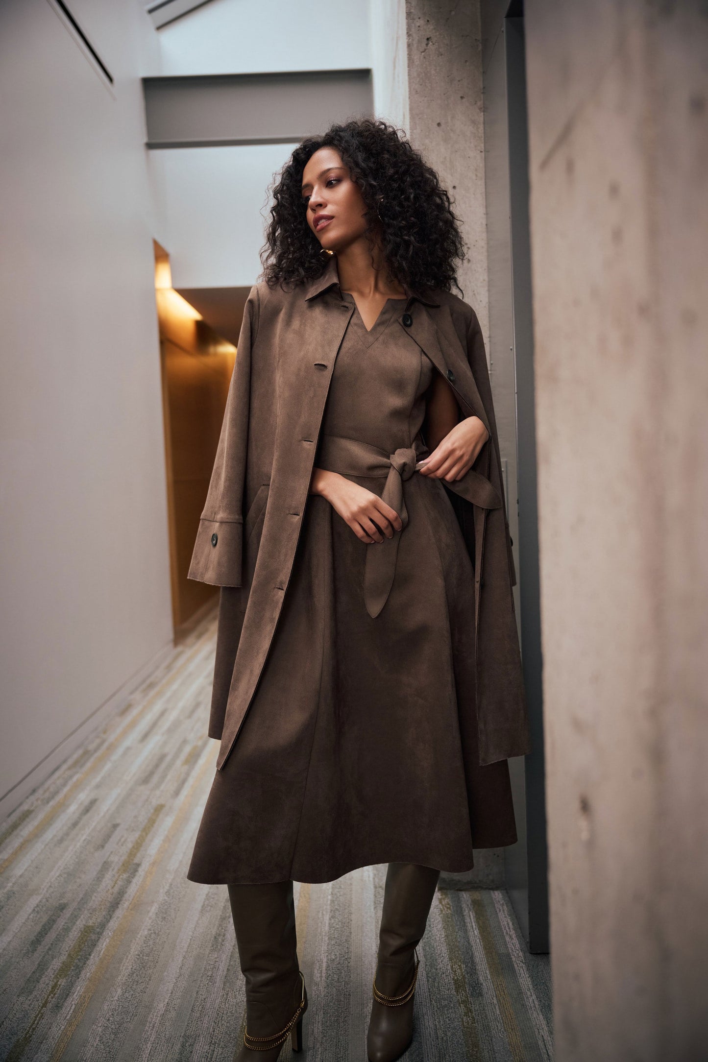 Scuba Suede Straight Coat
263146