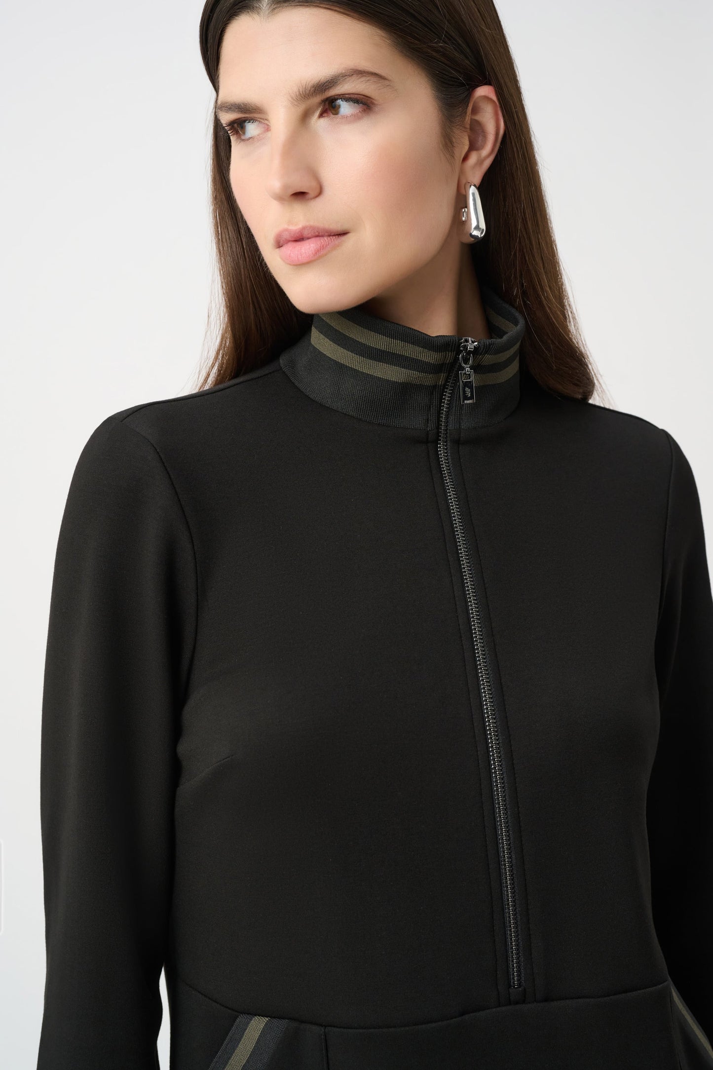 JOSEPH RIBKOFF Scuba Jersey Funnel-Neck Straight Dress 263615