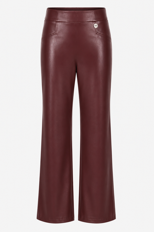 Robell Faux Leather Wide Leg Trousers – Style 51592