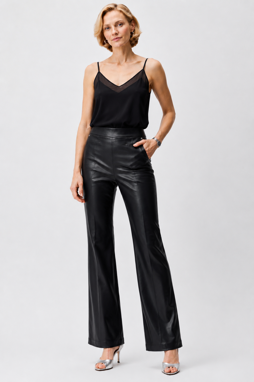 Robell Faux Leather Trousers – Black | Style 51592