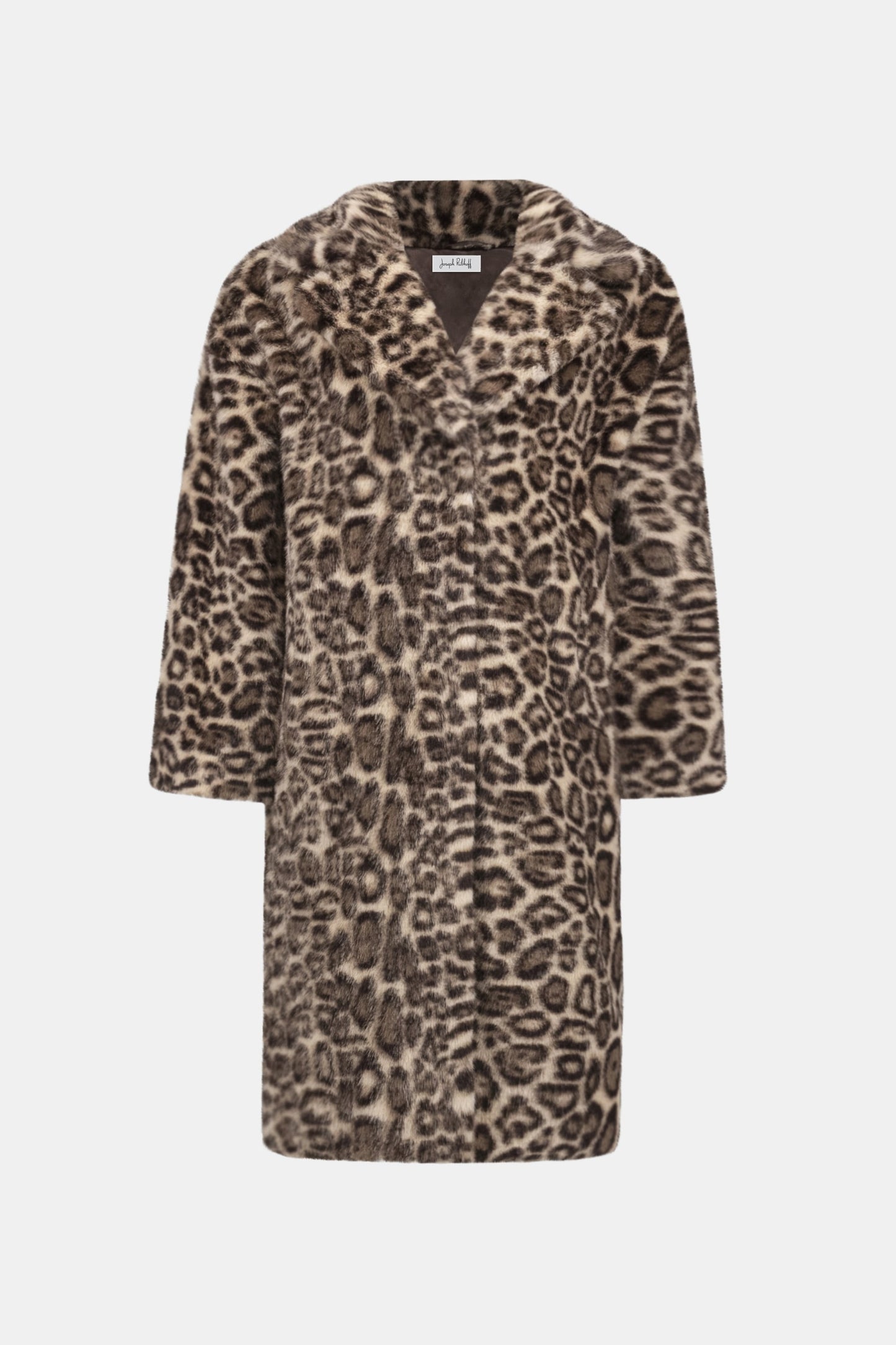 Faux Fur Leopard Print Straight Coat
263919