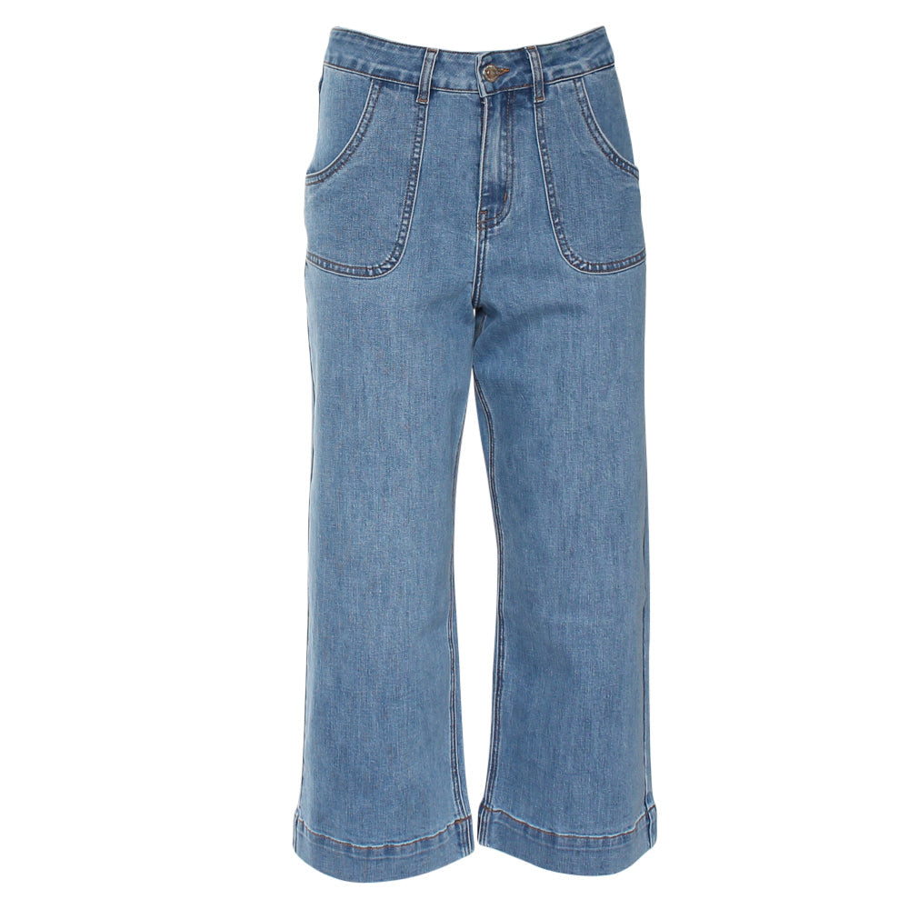 Rant & Rave Etta Wide Leg Crop Jean Light Wash