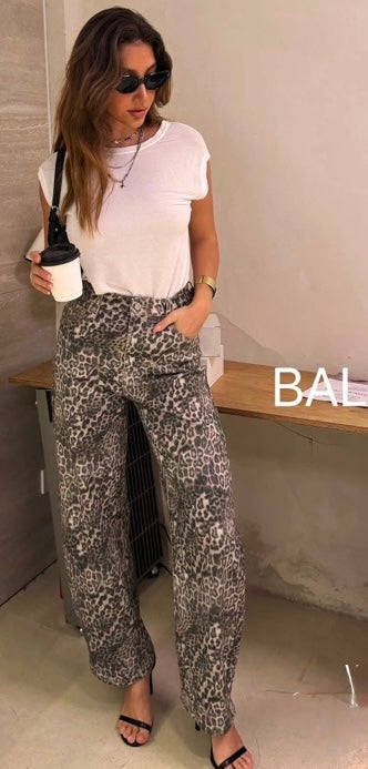 Leopard Print Balloon Trousers