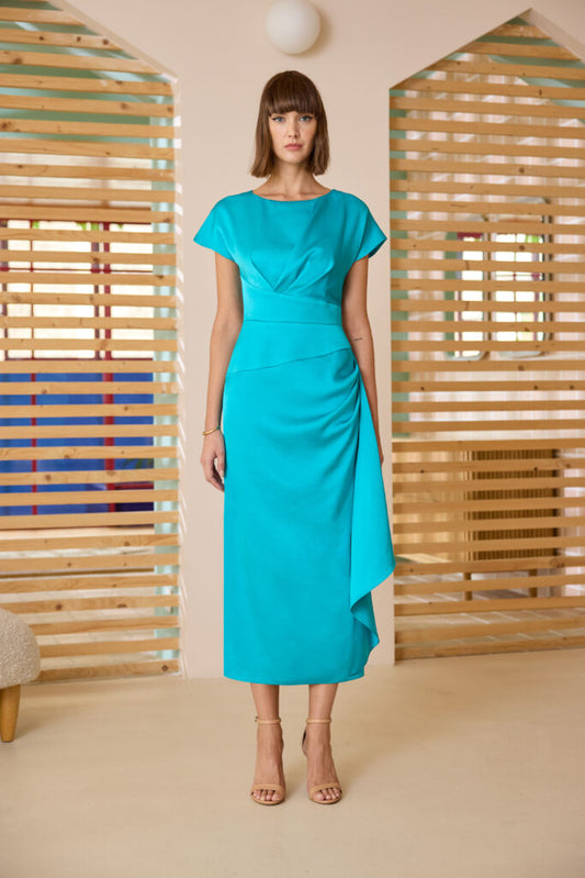 Carla Ruiz – Teal Midi Occasion Dress 52590