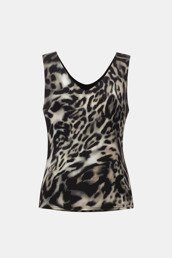JOSEPH RIBKOFF Leopard Print Sleeveless Pullover Style 263762