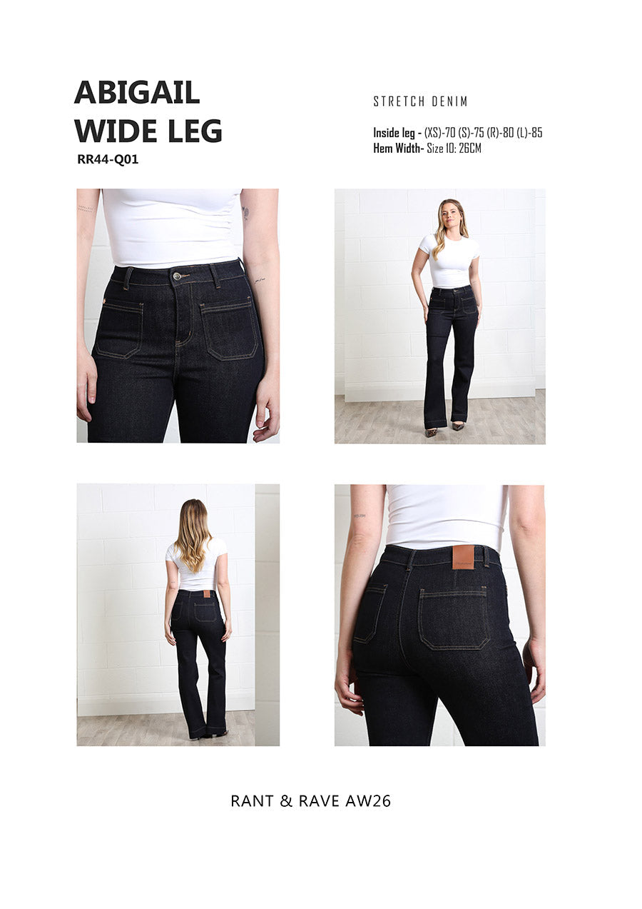 Rant & Rave Abigail Wide Leg Jean Raw Wash