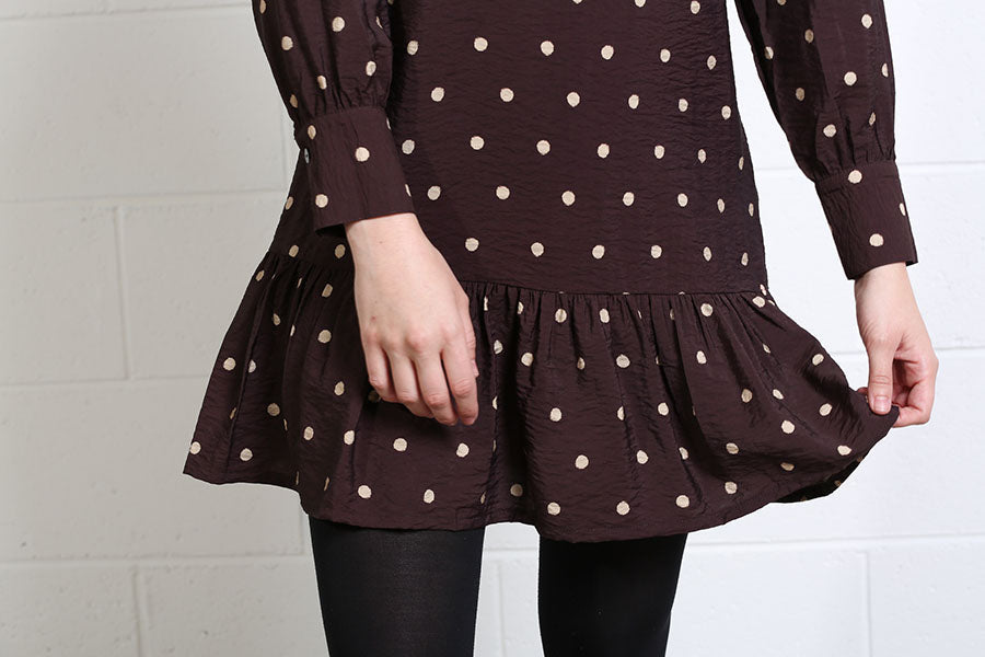 Rant and Rave Annabelle Dress Brown Dot