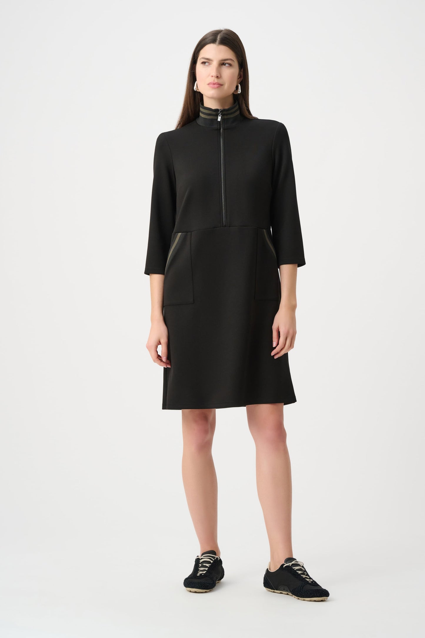 JOSEPH RIBKOFF Scuba Jersey Funnel-Neck Straight Dress 263615