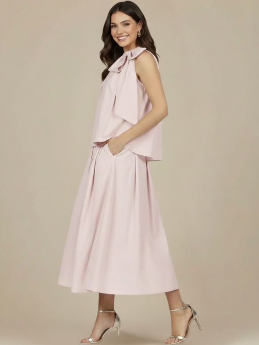 LIL JEN BLAIR COTTON SKIRT & IRIS TOP CO ORD IN PETAL PINK