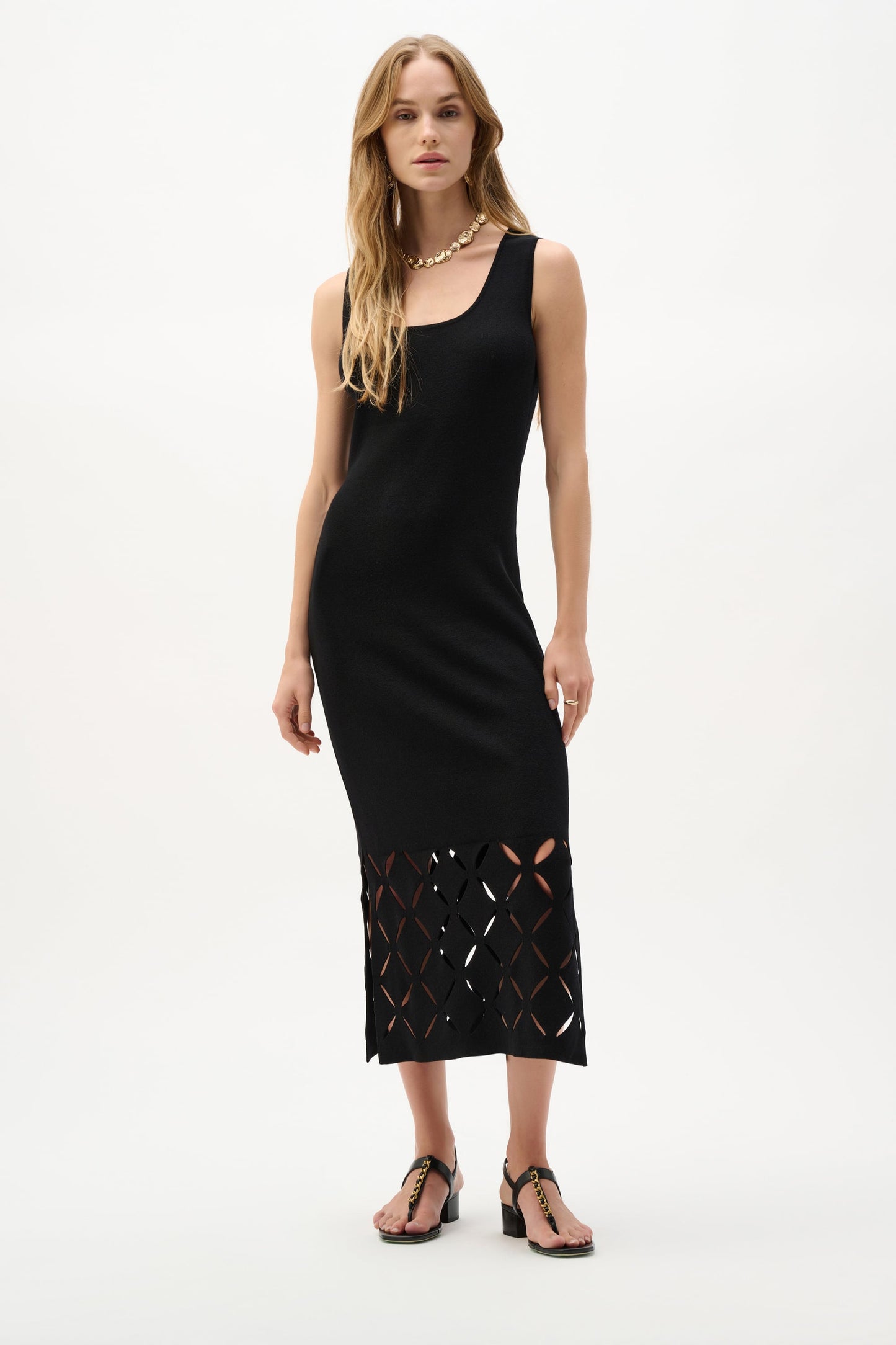 JOSEPH RIBKOFF Viscose Sweater Knit Sleeveless Dress 262930
