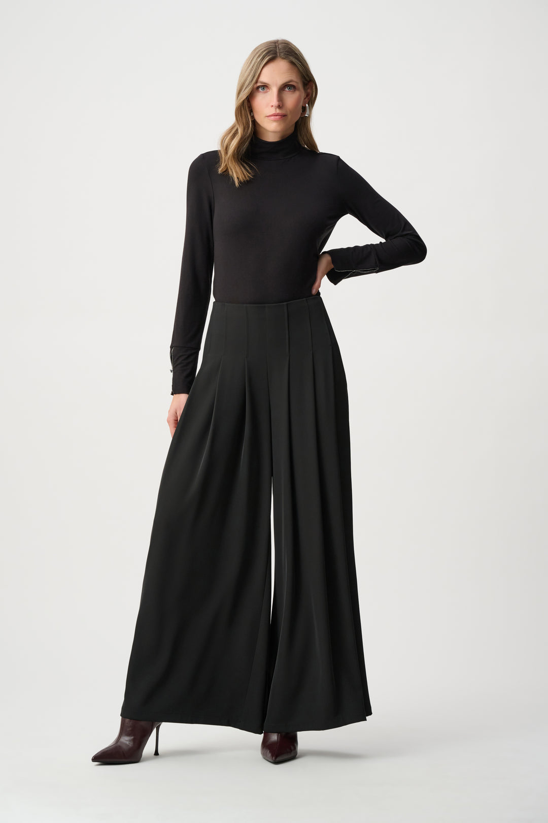 Joseph Ribkoff 263040 Pleated Wide-Leg Pants Style