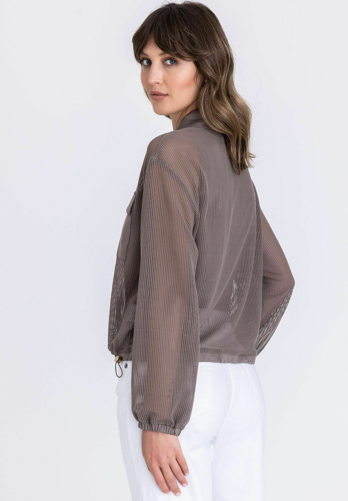 Tuzzi Mesh Zip Jacket – Taupe