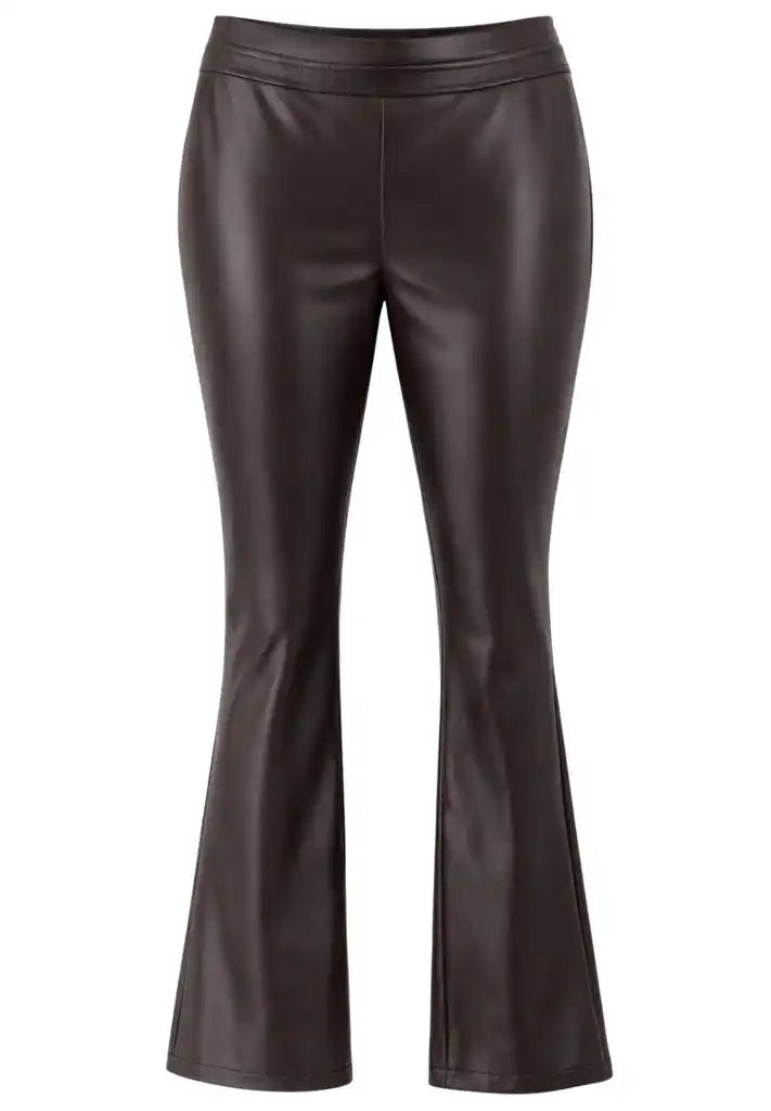 Tuzzi Brown Faux Leather Flared Trousers – Style 422601