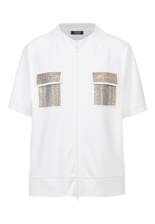 TUZZI Golden Oasis 413.353 pocket zip up tee