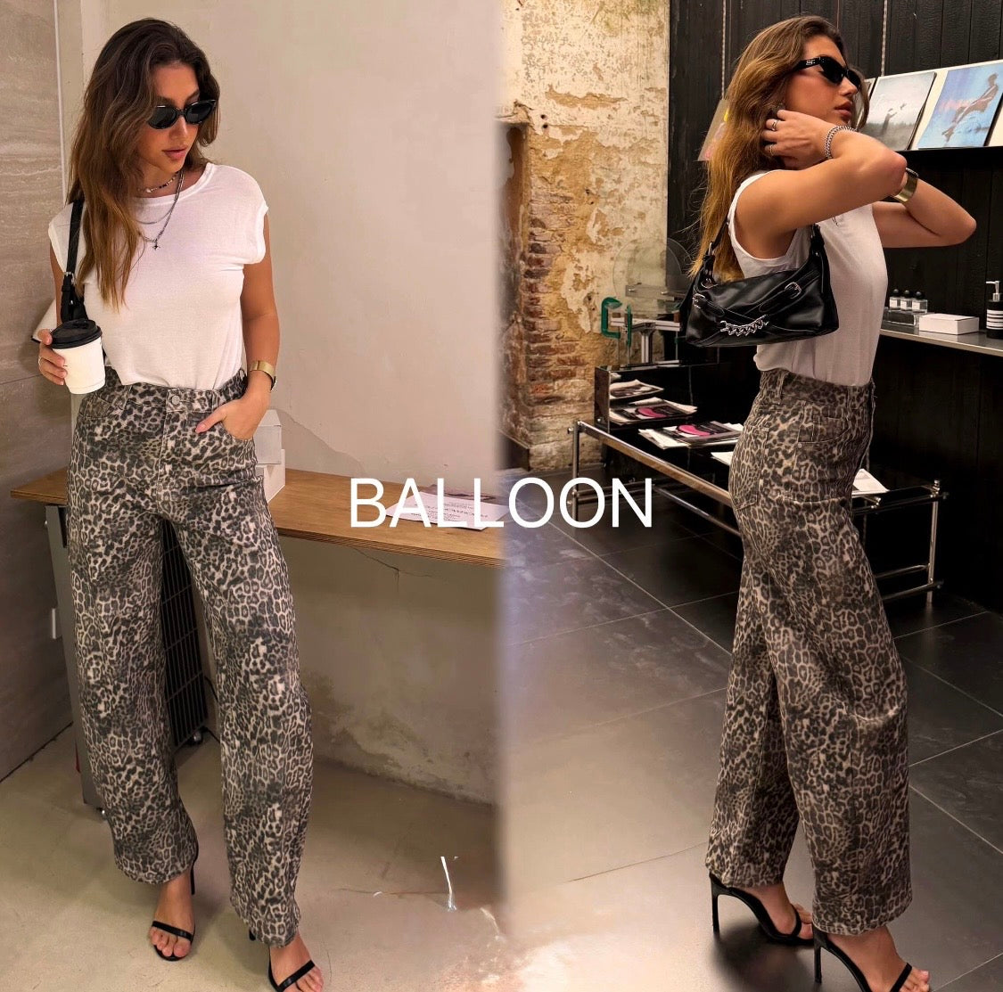 Leopard Print Balloon Trousers