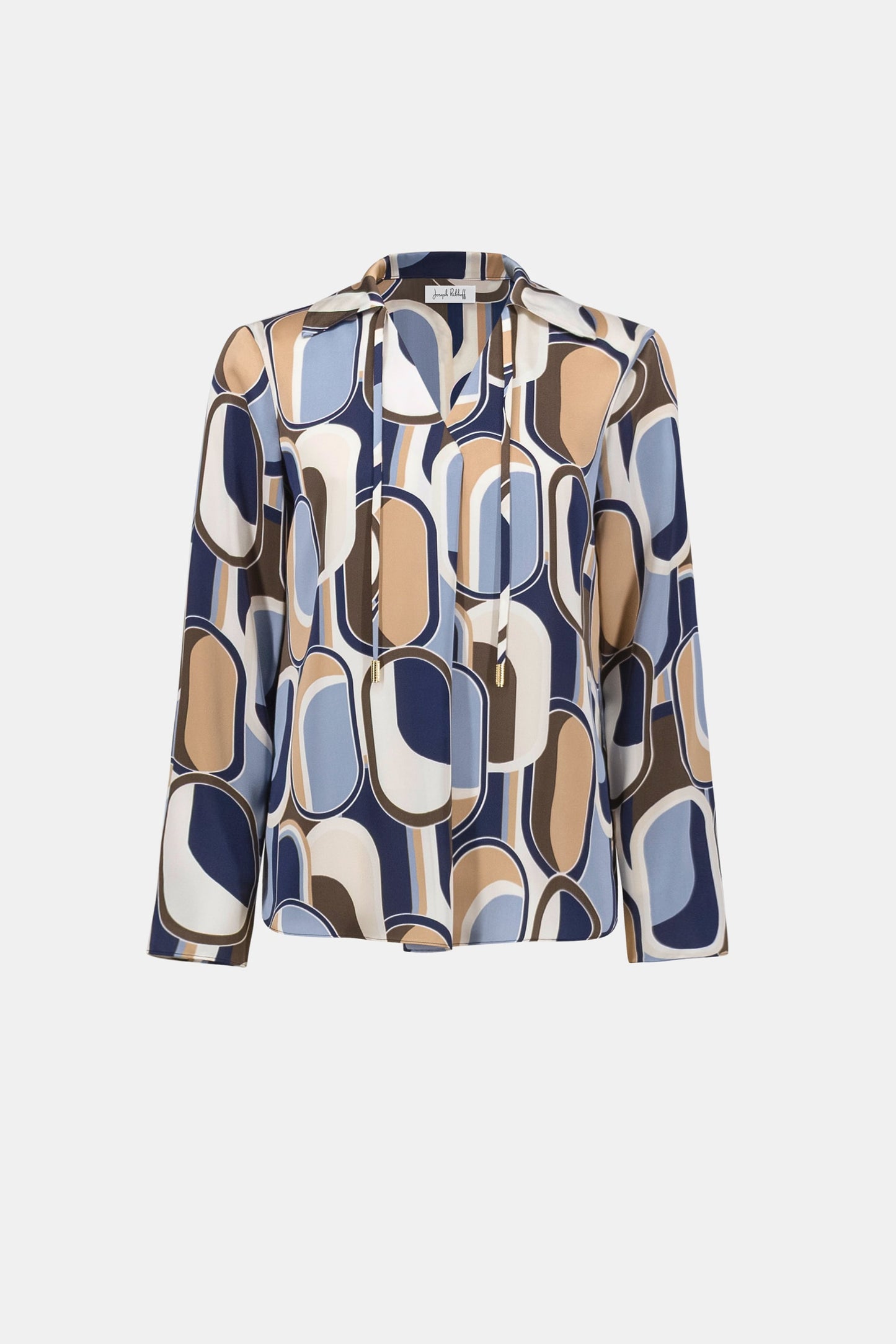 JOSEPH RIBKOFF Recycled Satin Geometric Top 263071