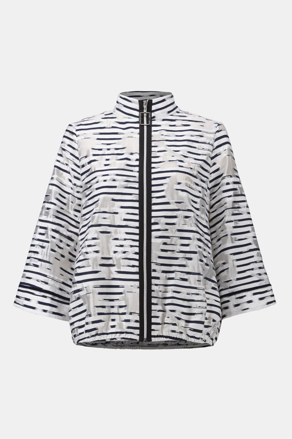 JOSEPH RIBKOFF 261094 OFF WHITE & NAVY ZIP JACKET